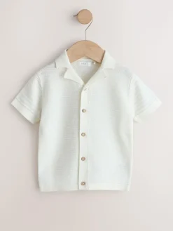 Next Revere Collar Short Sleeve Knitted Polo Shirt (3mths-7yrs)^BOY Knitwear|Knitwear