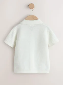 Next Revere Collar Short Sleeve Knitted Polo Shirt (3mths-7yrs)^BOY Knitwear|Knitwear