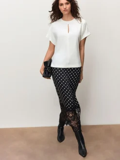 Next Short Sleeve Keyhole Crew Neck Top^Women Tops & T-Shirts|Blouses & Shirts