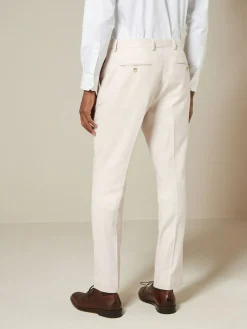 Next Ecru Slim Fit Textured Suit Trousers^ Pants & Chinos