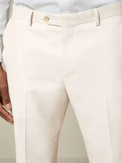 Next Ecru Slim Fit Textured Suit Trousers^ Pants & Chinos