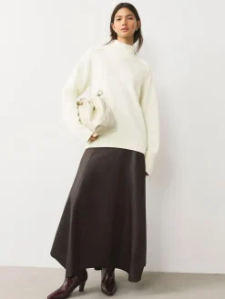 Discount Next Stand Neck Chunky Knit Jumper With Wool Ecru