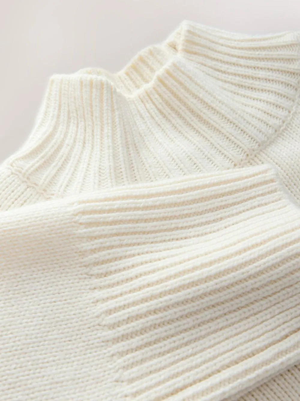 Discount Next Stand Neck Chunky Knit Jumper With Wool Ecru