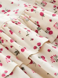 Sale Next Puff Sleeve Blouse and Skirt Set (3-16yrs) Ecru Strawberry