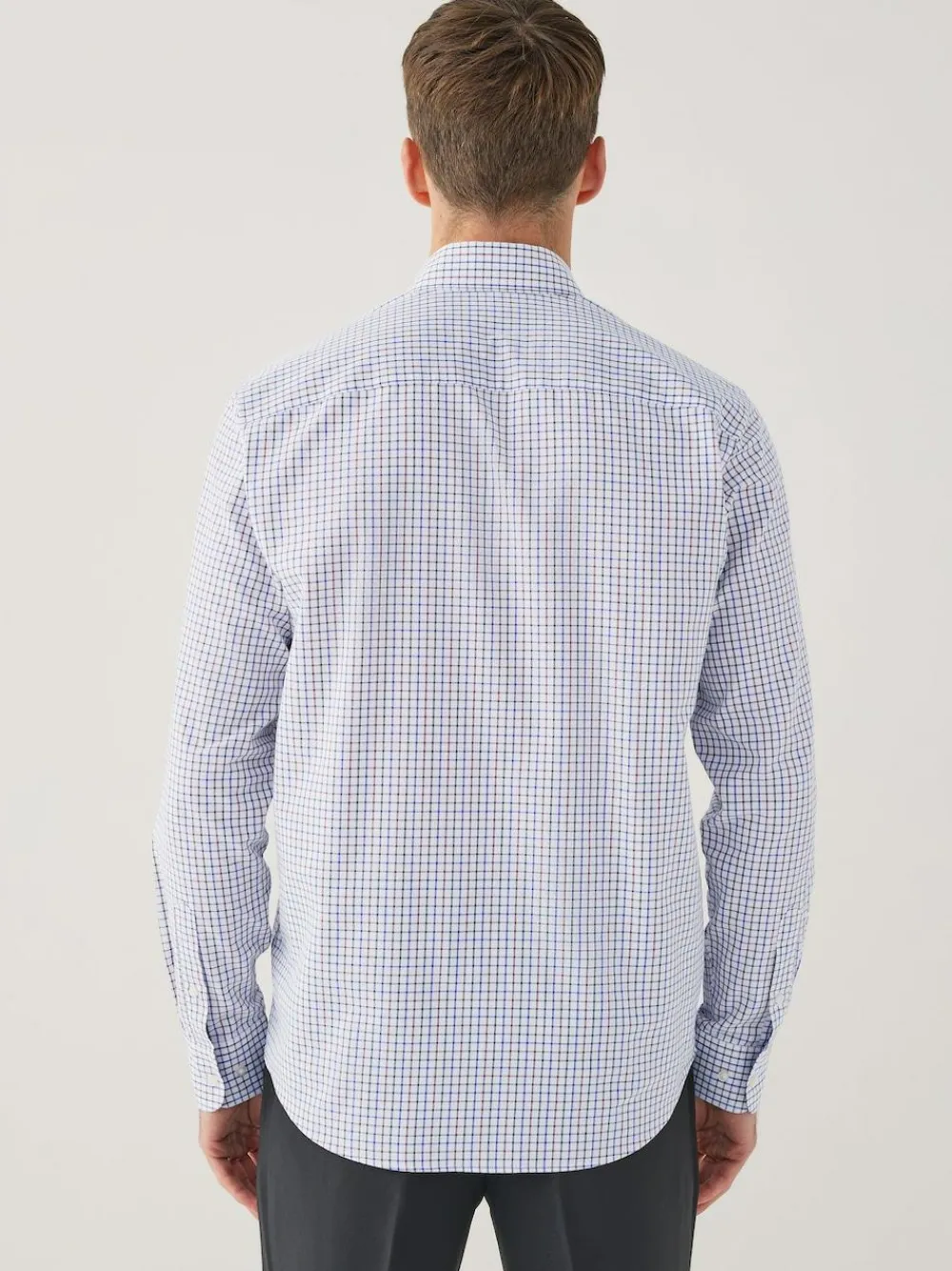 Online Next Ecru Tattersall Check Regular Fit Easy Iron Button Down Oxford Shirt
