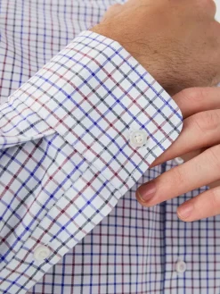 Online Next Ecru Tattersall Check Regular Fit Easy Iron Button Down Oxford Shirt