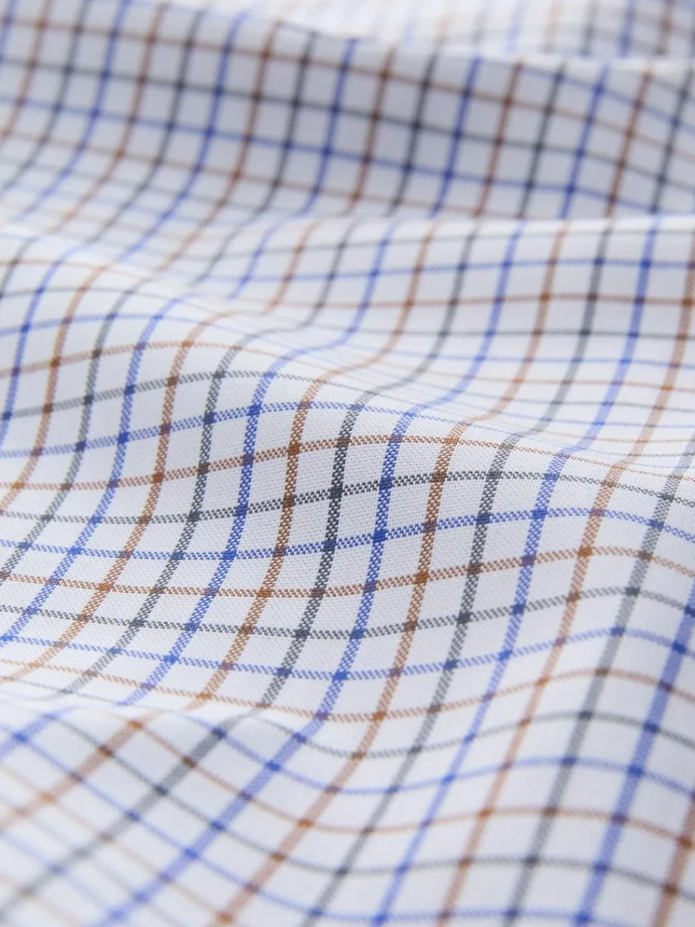 Online Next Ecru Tattersall Check Regular Fit Easy Iron Button Down Oxford Shirt