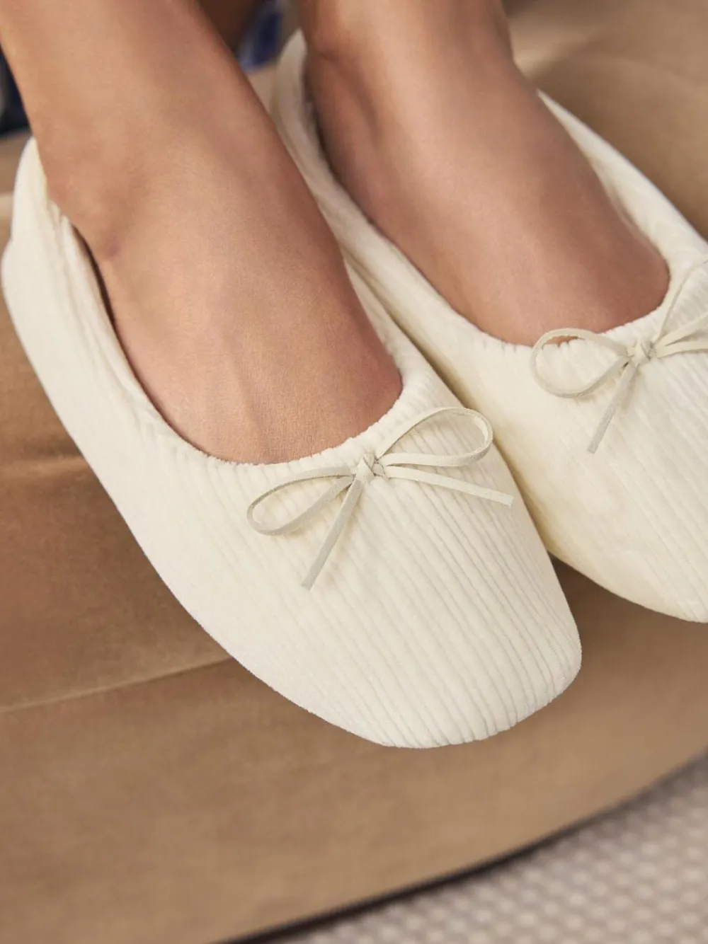 Next Velour Cord Ballet Slippers^Women All Night & Lounge|Slippers