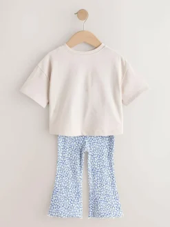 Online Next Ecru White Apple Character Short Sleeve Top and Leggings Set (3mths-7yrs)