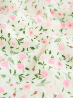 Outlet Next Strappy Ruched Swimsuit (3-16yrs) Ecru White Ditsy Floral