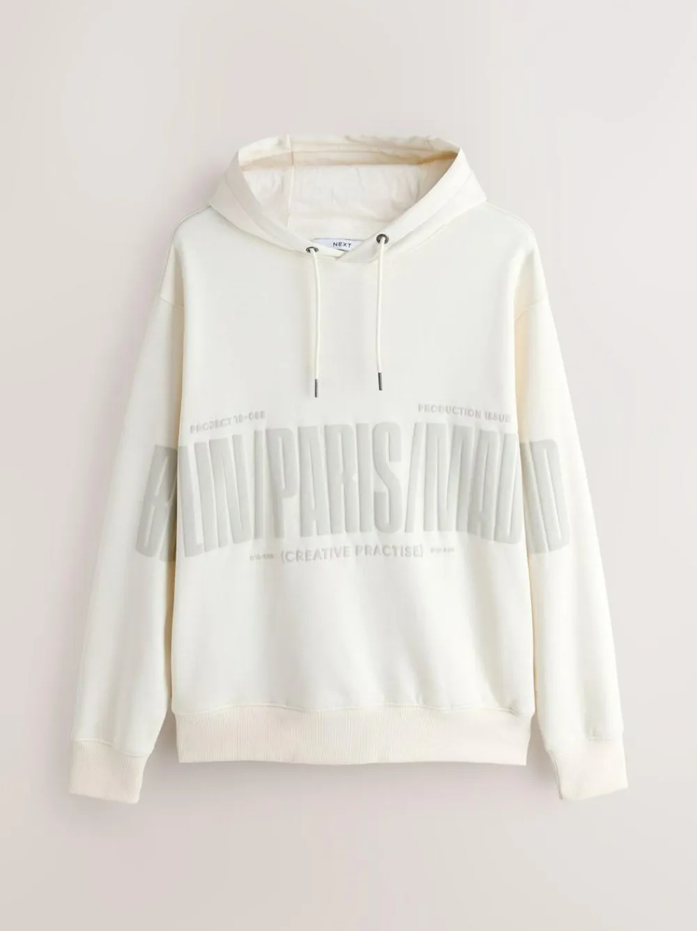 Next Ecru White Graphic Print Hoodie^ Sweatshirts & Hoodies|Sweatshirts & Hoodies