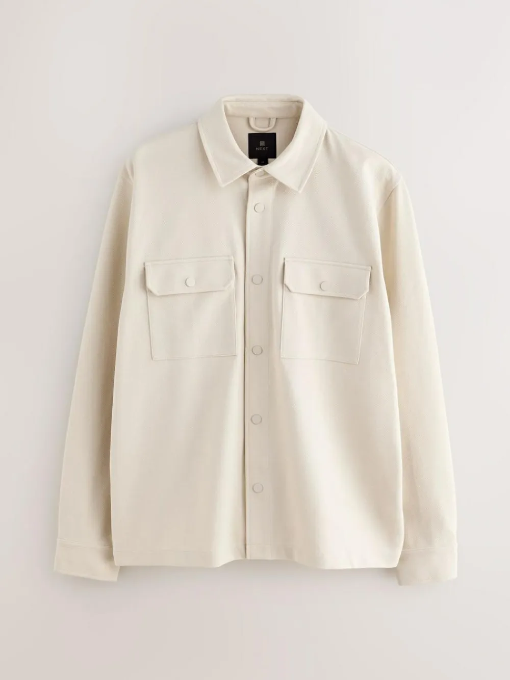 Next Ecru White Jersey Twill Popper Shacket^ Occasionwear|Coats & Jackets