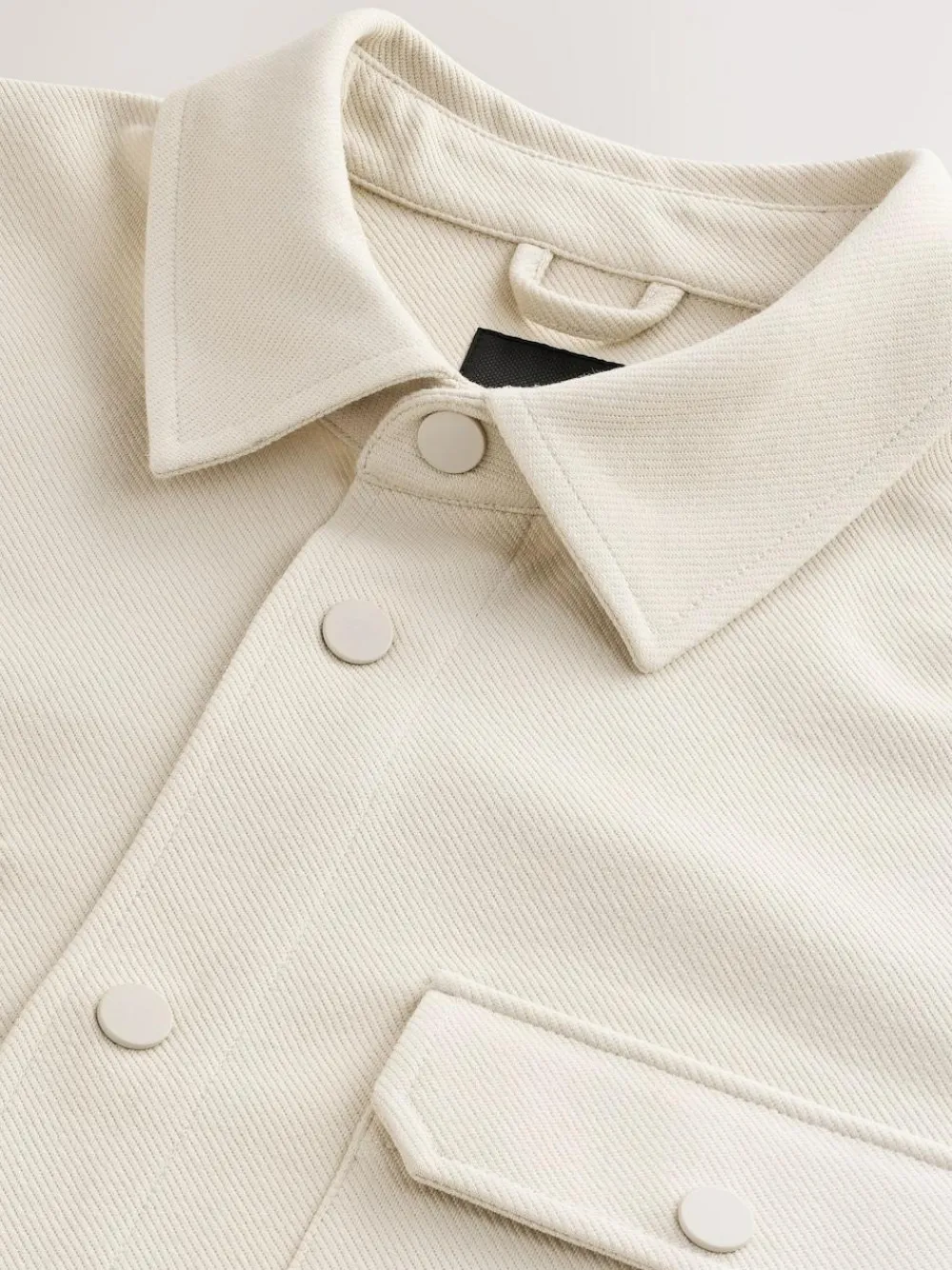 Next Ecru White Jersey Twill Popper Shacket^ Occasionwear|Coats & Jackets