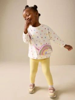 Next Ecru White Rainbow Long Sleeve Bag Top (3mths-7yrs)^ Tops|Tops