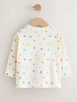 Next Ecru White Rainbow Long Sleeve Bag Top (3mths-7yrs)^ Tops|Tops