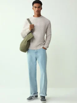 Next Regular Fit Cotton Rich Chevron Cable Crew Neck Jumper^ Knitwear|Knitwear