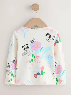 Sale Next Ecru White Rib Long Sleeve T-Shirt (3mths-7yrs)