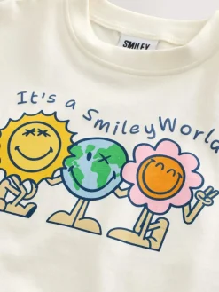 Best Next Ecru White Smiley Short Sleeve Top and Barrel Trousers Set (3mths-7yrs)