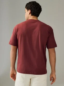 Next Ecru White/Green/Rust Red Relaxed Fit Heavyweight T-Shirts 3 Pack^ Tops & T-Shirts