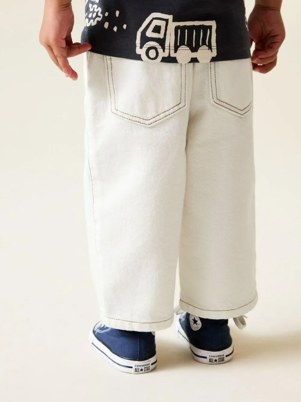Next Ecru Wide Leg Jeans (3mths-7yrs)