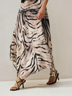 Next Crinkle Satin Asymetric Midi Skirt^Women Skirts