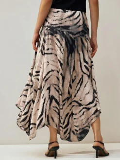 Next Crinkle Satin Asymetric Midi Skirt^Women Skirts