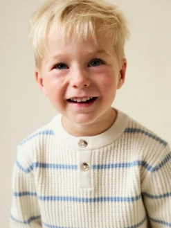 Next Knitted Stripe Henley Jumper (3mths-7yrs)^BOY Knitwear|Knitwear