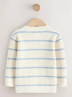 Next Knitted Stripe Henley Jumper (3mths-7yrs)^BOY Knitwear|Knitwear