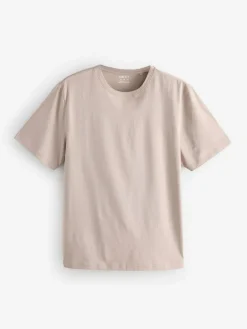 Next Ecru/Blue/Green/Neutral Mushroom/Grey/Stone Regular Fit Essential Cotton T-Shirts 6 Pack^ Nightwear|Tops & T-Shirts