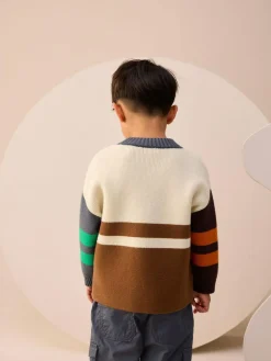 Next Ecru/Brown Knitted Jumper (3mths-7yrs)^BOY Knitwear|Knitwear