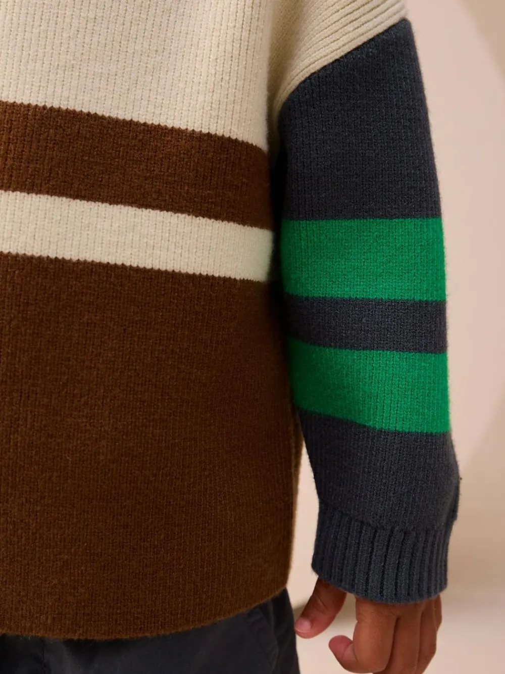 Next Ecru/Brown Knitted Jumper (3mths-7yrs)^BOY Knitwear|Knitwear