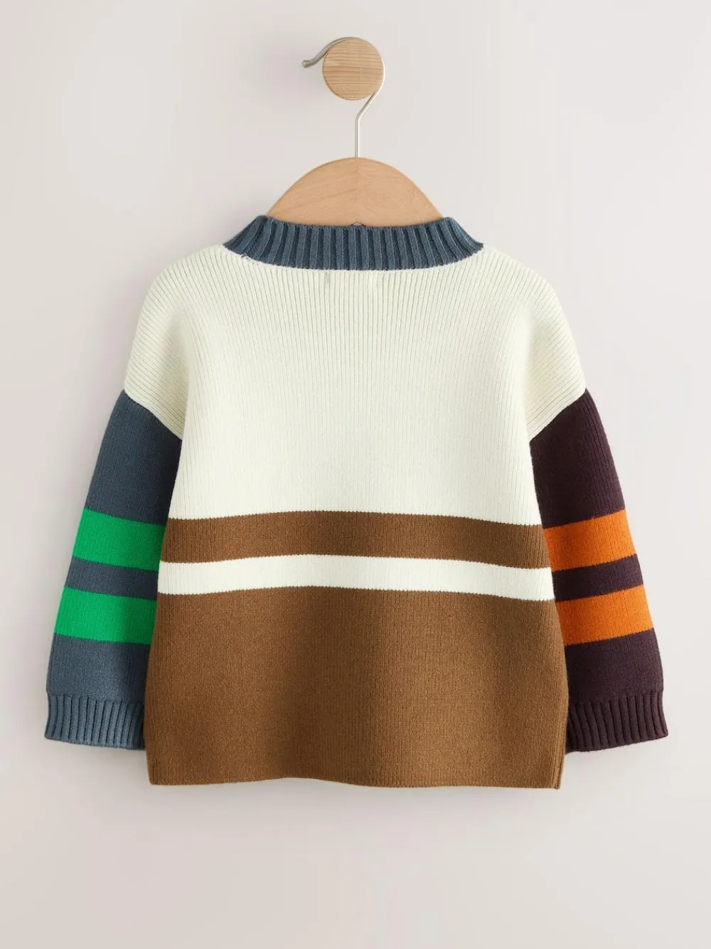 Next Ecru/Brown Knitted Jumper (3mths-7yrs)^BOY Knitwear|Knitwear