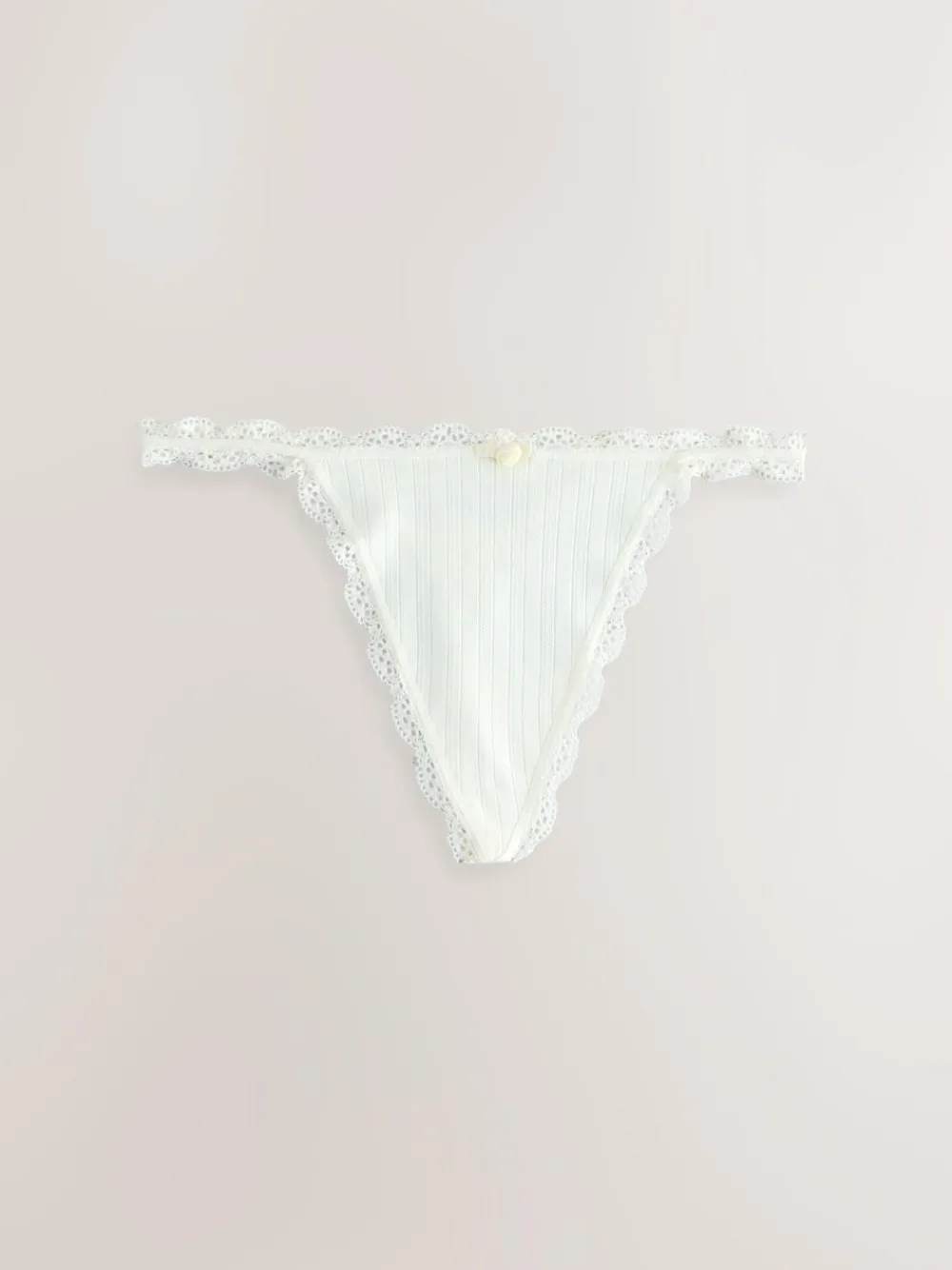 Next Ecru/Pink Thong Seamfree Pointelle Knickers 3 Pack^Women Panties|All Lingerie