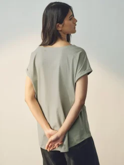 New Next Cap Sleeve T-Shirts 5 Pack Ecru/Taupe/Brown/Blue/Yellow