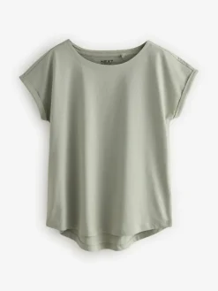 New Next Cap Sleeve T-Shirts 5 Pack Ecru/Taupe/Brown/Blue/Yellow