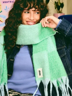 Best Eleanor Bowmer Blue and Green Check Scarf