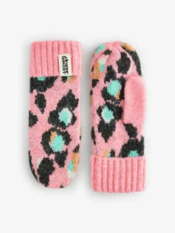 Clearance Eleanor Bowmer Checkerboard Lips Mittens Pink/Blue
