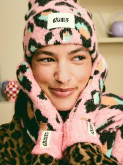 Clearance Eleanor Bowmer Checkerboard Lips Mittens Pink/Blue