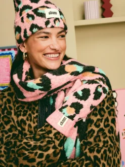 Clearance Eleanor Bowmer Checkerboard Lips Mittens Pink/Blue