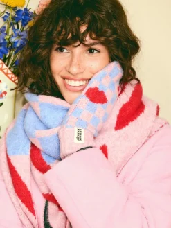 Discount Eleanor Bowmer Checkerboard Lips Mittens White/Black