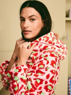 Eleanor Bowmer Leopard Print Fleece Robe^Women Bathrobes