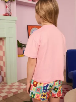 New Eleanor Bowmer Pink Today Is A Good Day 100% Cotton Jersey Set