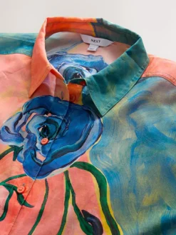 Hot Next Elizabeth Power Artist Print Relaxed Long Sleeve Cotton Lightweight Shirt