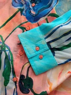 Hot Next Elizabeth Power Artist Print Relaxed Long Sleeve Cotton Lightweight Shirt