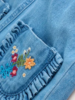 Sale Next Dungarees and Long Sleeve Bodysuit Set 2 Piece (0mths-3yrs) Embroidered Denim