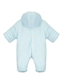 New Emile Et Rose Blue Deep Pile Fleece Pramsuit with 3D teddy