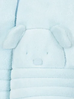 New Emile Et Rose Blue Deep Pile Fleece Pramsuit with 3D teddy