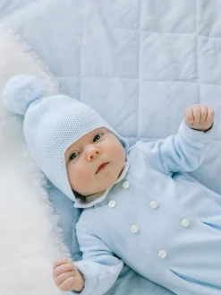 Online Emile Et Rose Kenton Knitted Hat With Ear Flaps & Pom-Pom Blue