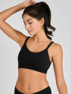 New Jojo Maman Bébé Emma Jane Black and White 2-Pack Cotton Seamless Nursing Bras