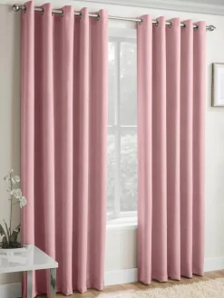 Enhanced Living Blush Pink Vogue Ready Made Thermal Blackout Eyelet Curtains